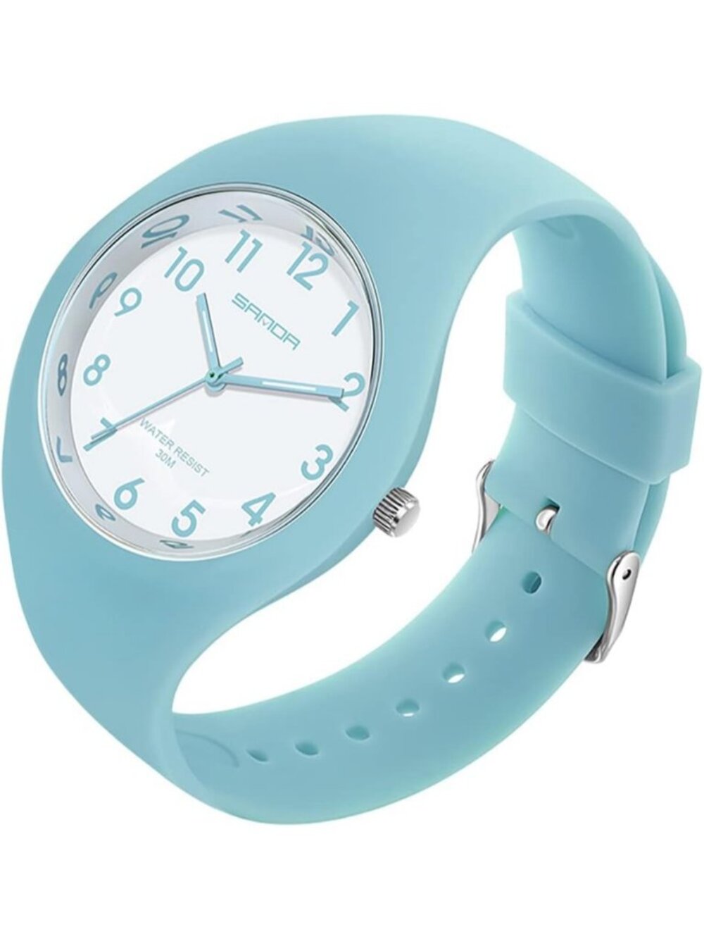 Women's Blue Analog Silicone Jelly Strap Japanese Quartz Movement Wrist Watches